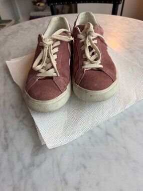Veja Rose Colored Suede Sneakers